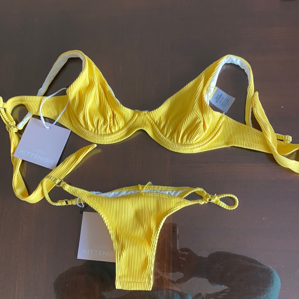 Kittenish Amore Yellow Bikini